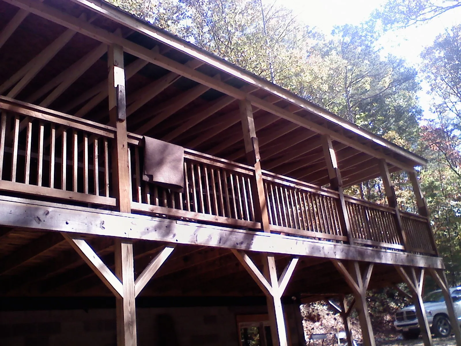Timber framing under a new elevated porch and deck — Roof Leak Repair in Santa Clara by Roofing Brothers